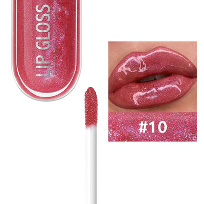 USHAS 12 Colors Glitter Lip Gloss Long Lasting Diamond Pearlescent Metallic Liquid Lipstick Moisturizing Lip Glaze Cosmetics