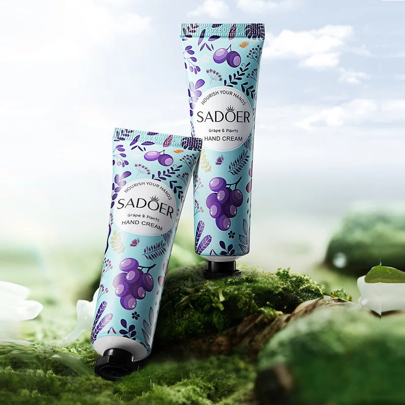 1/2pcs SADOER Grape Hand Cream Anti-Drying Crack Moisturizing Brightening Repairing Hand Creams For Hands Skin Care