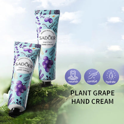 1/2pcs SADOER Grape Hand Cream Anti-Drying Crack Moisturizing Brightening Repairing Hand Creams For Hands Skin Care