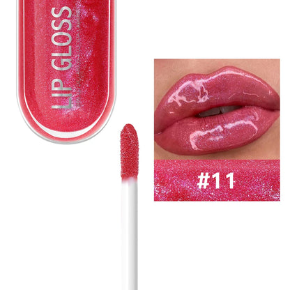 USHAS 12 Colors Glitter Lip Gloss Long Lasting Diamond Pearlescent Metallic Liquid Lipstick Moisturizing Lip Glaze Cosmetics