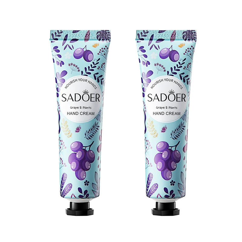 1/2pcs SADOER Grape Hand Cream Anti-Drying Crack Moisturizing Brightening Repairing Hand Creams For Hands Skin Care