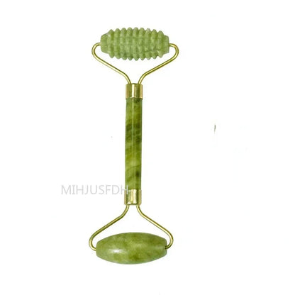 Natural Jade Roller Massager for Face Body Back Foot Massage Roller Facial Liftting Anti-wrinkle Double-end Gua Sha Jade Stone